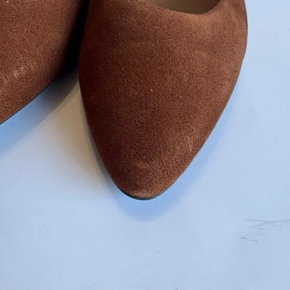 Aquatalia Women's 9 Pasha Suede‎ Pumps Waterproof Heel Brown Made in Italy 1.8" - Picture 4 of 14